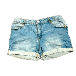 Serra Stretchy rolled up dark denim shorts